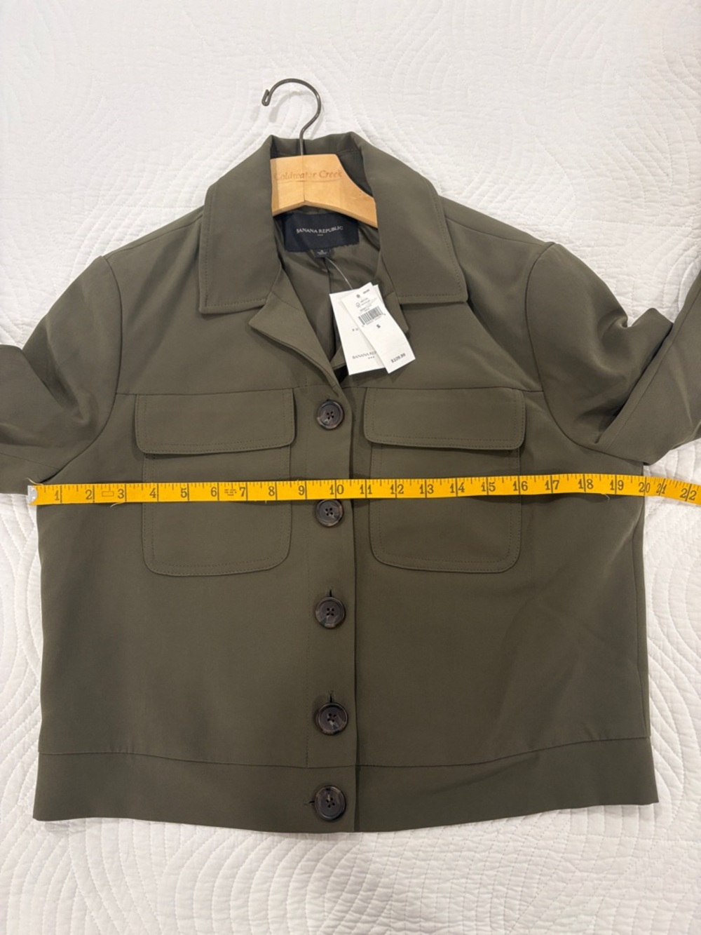 Olive Banana Republic Utility Button-Front Jacket - Picture 8 of 9